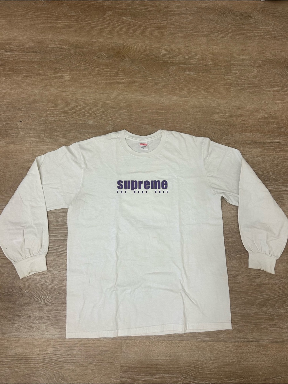 Supreme White The Real S-t Long Sleeve T Shirt Size Large Made In USA